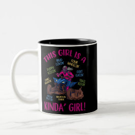ATV Quad Biking Sprichwort Vier-Rad-Girls lustig A Zweifarbige Tasse