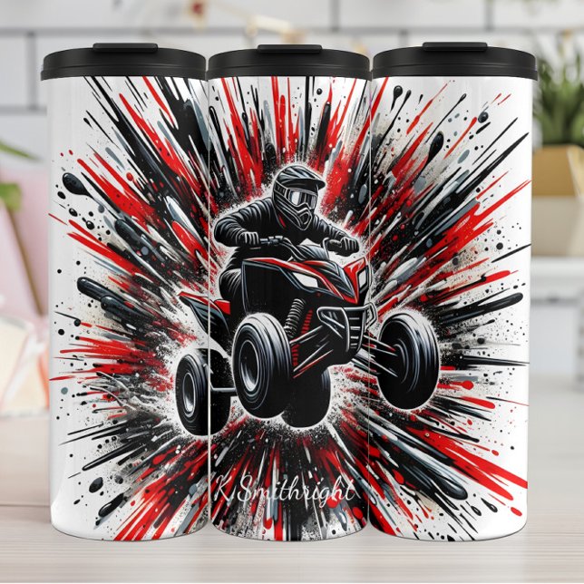 ATV Rider Explosive Abstrakte Kunst Thermosbecher (Von Creator hochgeladen)