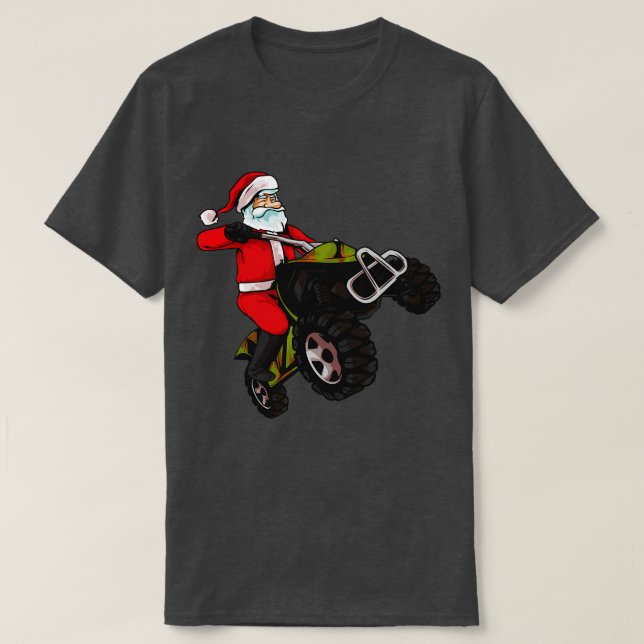 ATV Santa Claus Off Road Christmas T-Shirt (Design vorne)