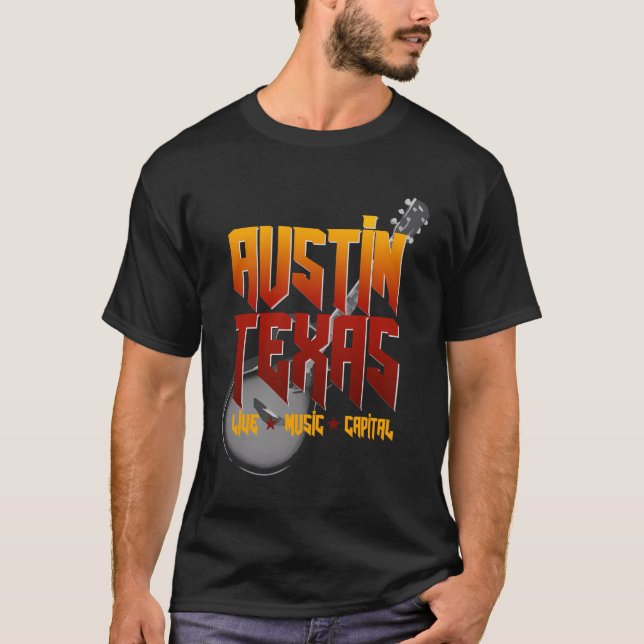 Atx Live Music Hauptstadt Texas Austin T-Shirt (Vorderseite)