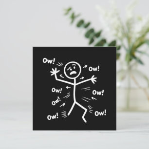 Au Au Au Comedy-Stick-Figur Lustiger Chronischer S Einladung