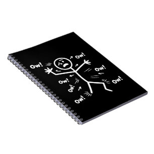 Au Au Au Comedy-Stick-Figur Lustiger Chronischer S Notizblock