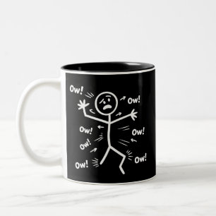Au Au Au Comedy-Stick-Figur Lustiger Chronischer S Zweifarbige Tasse