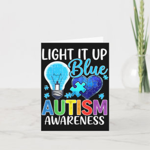 Au-Bewusstseins-Glühbirne leuchtet blau Karte