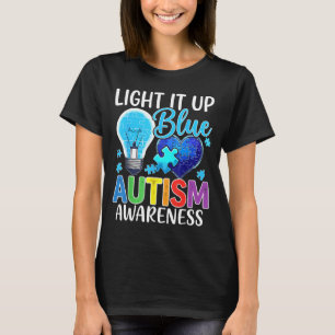 Au Bewusstseins-Glühbirne leuchtet blau T-Shirt