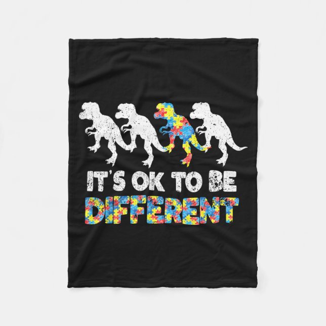 Au Bewusstseinsdinosaurier-Geschenk Sei anders Fleecedecke (Vorderseite)