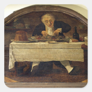 Au Gourmand', Geschäftszeichen für Corcellet Quadratischer Aufkleber