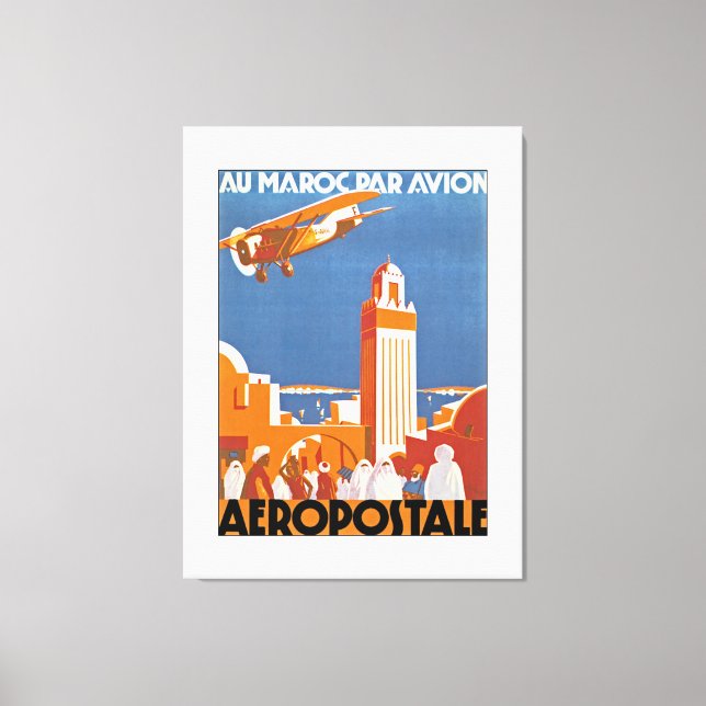 Au Maroc Par Avion Leinwanddruck (Vorderseite)