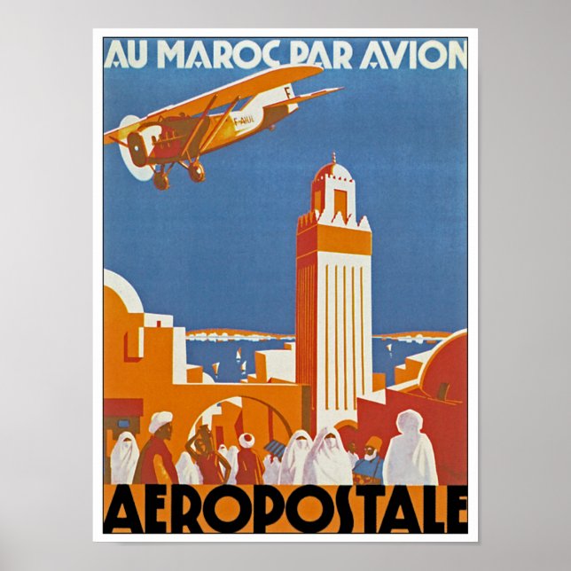 Au Maroc Par Avion Poster (Vorne)