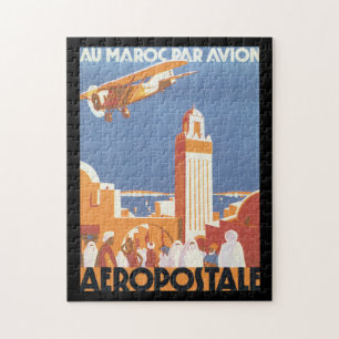 Au Maroc Par Avion Vintage Reiseposter Puzzle