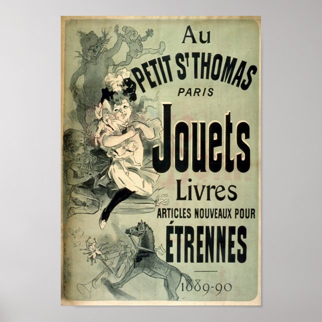 Au Petit S Thomas Paris Jouets Livres Poster (Vorne)
