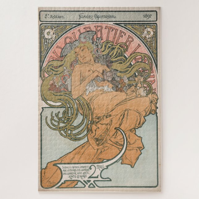 Au Quartier Latin (1897) - Alphonse Mucha Puzzle (Vertikal)