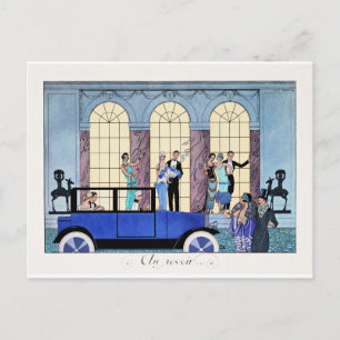 Au Revoir, 1920 Art Deco Illustration Postkarte