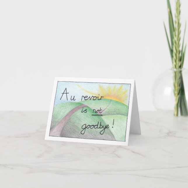 Au revoir Goodbye Verlassend Karte (Vorderseite)