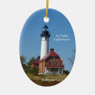 Au Sable Lighthouse Oval Organisation Keramik Ornament