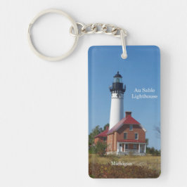 Au Sable Lighthouse Rechteck Schlüsselkette Schlüsselanhänger