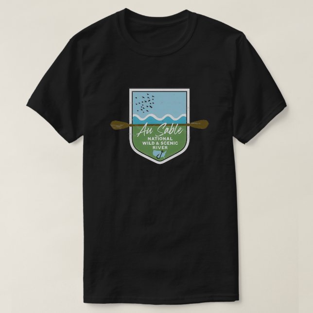 Au Sable National Wild and Landschaftlich River Mi T-Shirt (Design vorne)