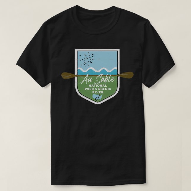 Au Sable National Wild and Landschaftlich River Mi T-Shirt (Design vorne)
