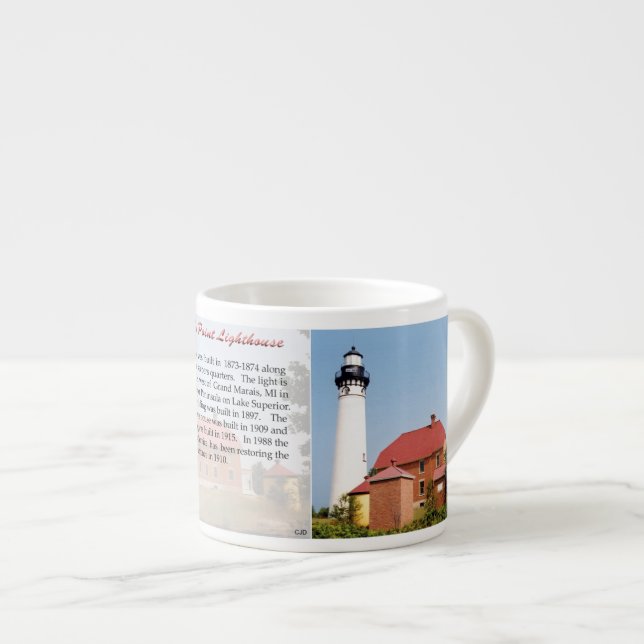Au Sable Point Lighthouse Geschichte Espresso Tass Espressotasse (Vorderseite Rechts)
