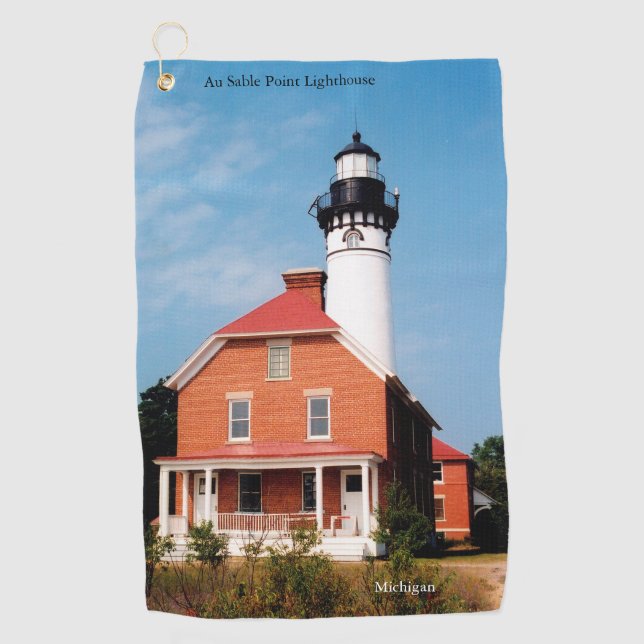 Au Sable Point Lighthouse Golf Handtuch (Vorderseite)