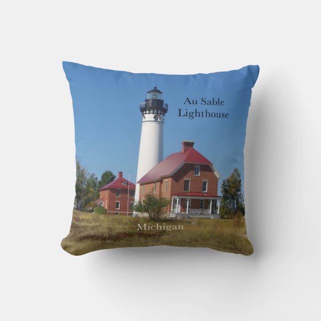 Au Sable Point Lighthouse Kissen (Vorderseite)