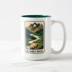 Au Sable River Michigan Colors Zweifarbige Tasse