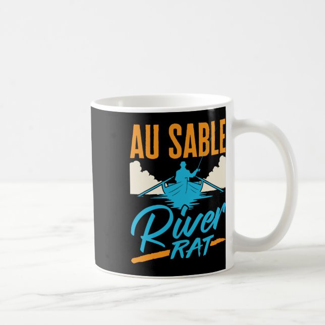 Au Sable River Rat Flößen Kanufahren Angeln Bootfa Kaffeetasse (Rechts)