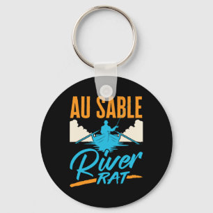 Au Sable River Rat Flossfahrt Kanufahren Angelspor Schlüsselanhänger