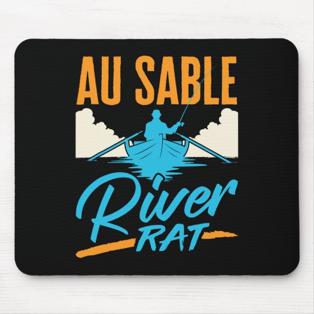 Au Sable River Rat Rafting Canoeing Fishing Boatin Mousepad (Vorne)