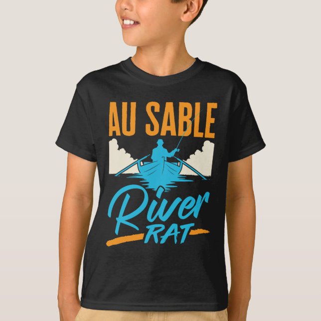 Au Sable River Rat Rafting Canoeing Fishing Boatin T-Shirt (Vorderseite)