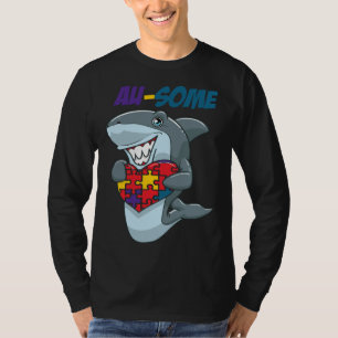 Au Some Shark Tolles Autistisches Puzzle Autismus- T-Shirt