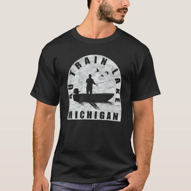 Au Train Lake Fishing Michigan T-Shirt (Vorderseite)