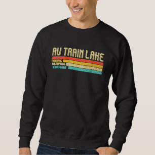 Au Train Lake Michigan Vintage Lustiger Angler-Cam Sweatshirt
