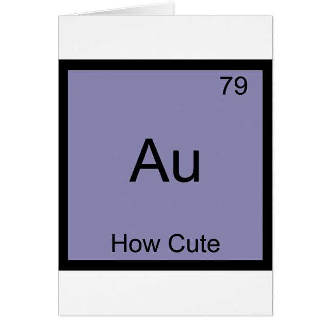 Au - Wie Niedliche Chemie-Element Symbol Funny (Vorne)