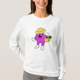 Aubergine als Bauer mit Karotte T-Shirt