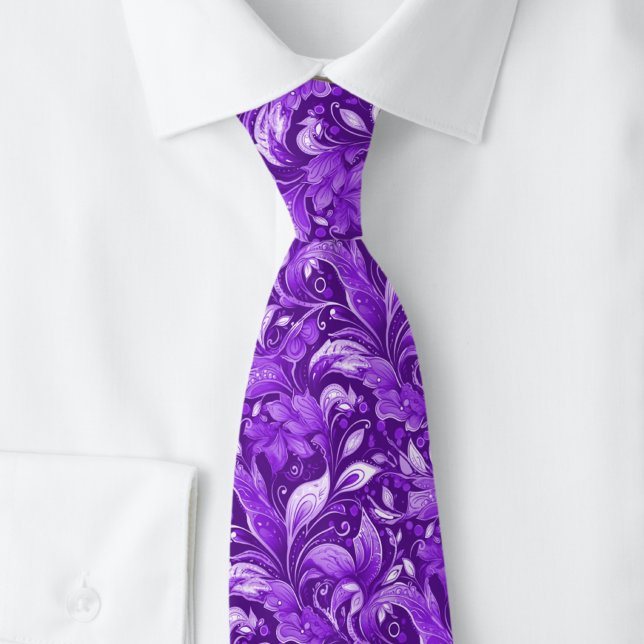 Aubergine Botanical Batik Krawatte (Von Creator hochgeladen)