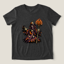 Aubergine Dunkler Zauberer Halloween — Gruselig Re Tri-Blend Shirt