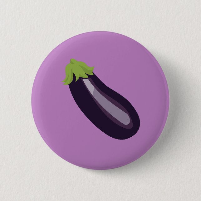 Aubergine Emoji Button (Vorderseite)