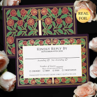 Aubergine Gold Floral Schwert Königliche Hochzeit