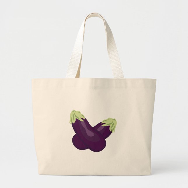 Aubergine Jumbo Stoffbeutel (Vorne)