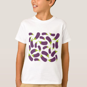 Aubergine Lila Gemüse Muster Design T-Shirt