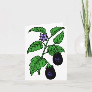 Aubergine-Notizkarten Karte