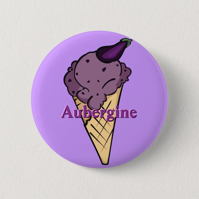 Auberginen-Eiscreme-Knopf Button (Vorderseite)