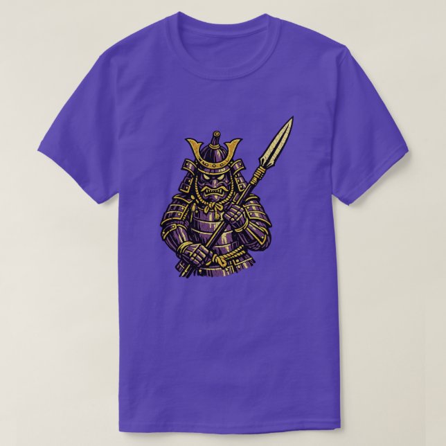 Auberginen-Samurai — Lustiger Gemüsekrieger Voll T-Shirt (Design vorne)