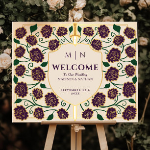 Auberginen-Schwert-Schild-Fantasy-Hochzeits-Willko Poster