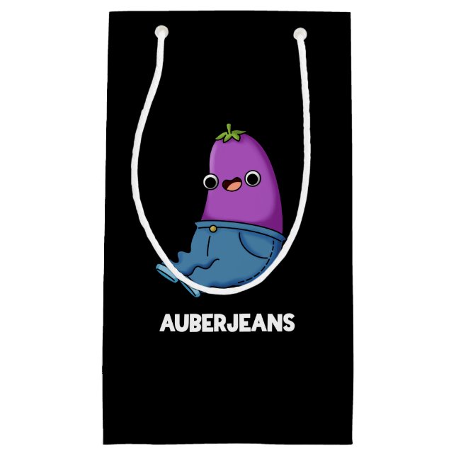 Auberjeans Funny Eggplant Pun Dark BG Kleine Geschenktüte (Vorderseite)