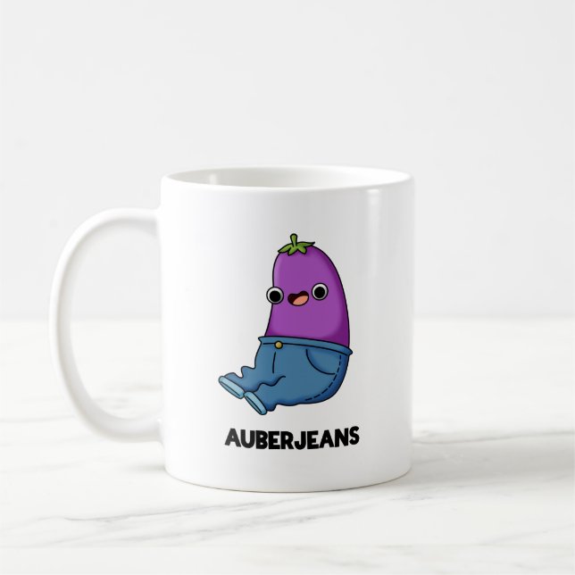 Auberjeans Funny Eggplant Pun Kaffeetasse (Links)