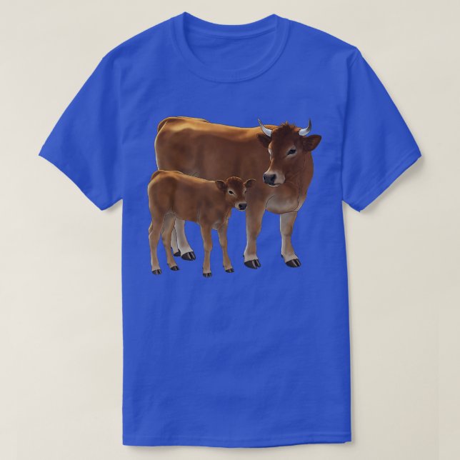 Aubrac oder Jersey Brown Cow Niedlich Calf Cattle  T-Shirt (Design vorne)
