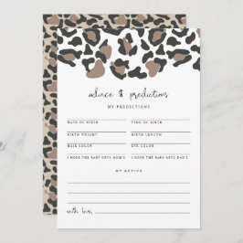 AUBREE Leopard Baby Advice and Predictions Card Einladung