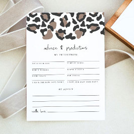 AUBREE Leopard Baby Advice and Predictions Card Einladung